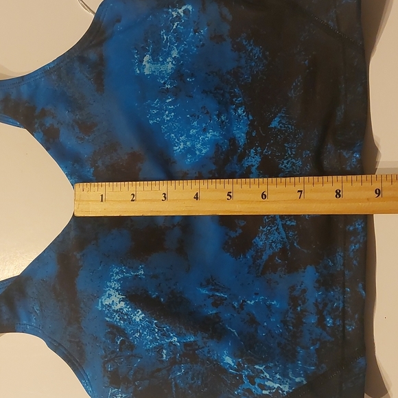 Oalka crop tan top heart bra athletic top tie Dye navy size‎ XS - Picture 4 of 8